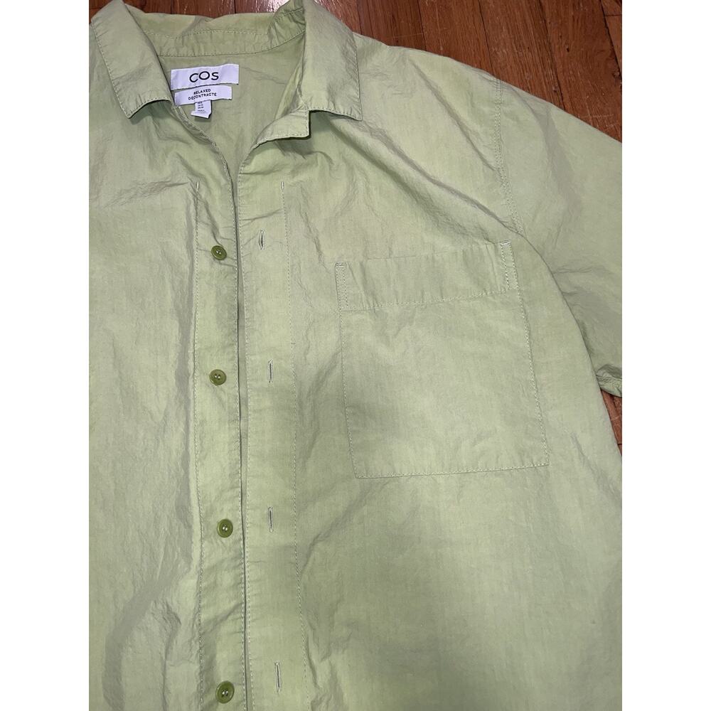 COS Bright Green Shirt Button Up Cotton Size XL Men A003120 - Picture 4 of 10